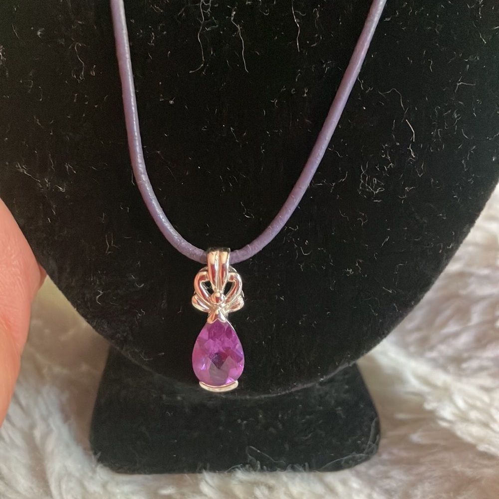 Lab Created Alexandrite Necklace - Picture 2 of 4